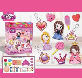 Набор теста для лепки 4 баночки с формочками Принцессы