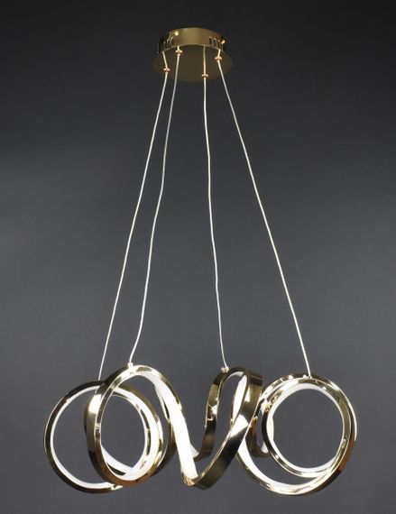 Люстра світлодіодна підвісна LED світильник для квартири на стелю лед 27500 Золото 30-180х55х55 см. | Зображення 4