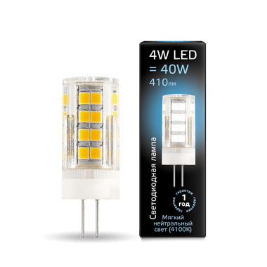 LED лампа Gauss G4 AC185-265V 4W 4100K керамика