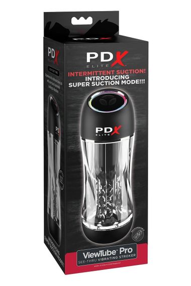 Мастурбатор Pipedream PDX Elit Viewtube Pro Clear с вибрацией и вакуумом, 23 см Sex Aura | Зображення 3