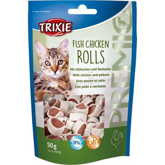 Лакомство для котов Trixie Premio Fish Chicken Rolls с курицей и рыбой 50 гр