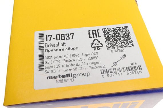 Піввісь передня  L Renault Logan Dacia Logan 04- МКПП Sandero 08- 21z 682mm  17-0637 | Зображення 8
