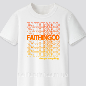 Футболка з християнським принтом FAITHINGOD, Віра в Бога. FH-1