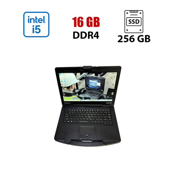 Защищенный ноутбук-трансформер Panasonic Toughbook CF-54 / 14" (1920x1080) TN / Intel Core i5-6300U (2 (4) ядра по 2.4 - 3.0 GHz) / 16 GB DDR3 / 256 GB SSD / Intel HD Graphics 520 / WebCam б/у