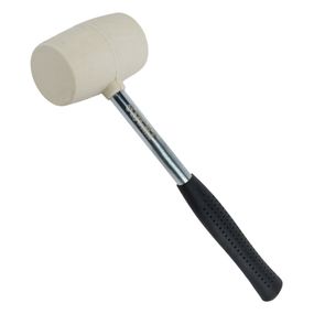 Киянка резиновая Sigma 225 г белая, металлическая обрезиненная рукоятка (4317401)