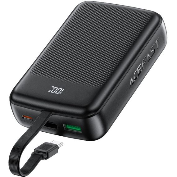 УМБ Acefast 20000mAh 22,5W PD,QC3.0 USB-A+USB-C In/Out,build-in cable M14 Black | Зображення 6