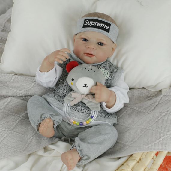 Силиконовая Коллекционная Кукла Реборн Reborn Полностью Анатомический Новорожденный Мальчик Элджей (Виниловая Кукла) Высота 50 см | Зображення 1