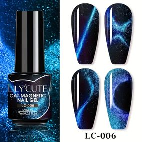 Гель-лак магнітний світловідбивний 9D котяче око LILYCUTE 7 мл LC-006
