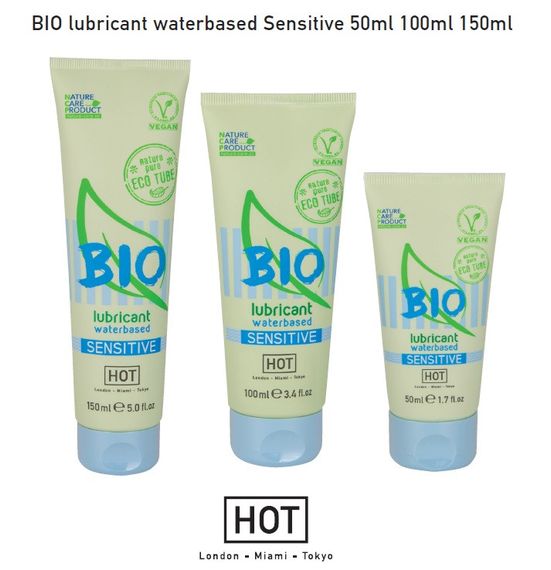 Органічний лубрикант на водній основі Hot Bio Lube Sensitive, 50 мл Sex Aura | Зображення 1
