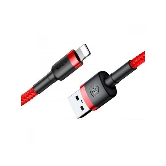 Дата кабель USB 2.0 AM to Lightning 1.0m Cafule 2.4A red+red Baseus (CALKLF-B09) | Зображення 2