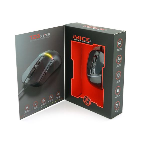Мышь ведущая iMICE T20.6 кнопок, 1000/1600/3200/6400 DPI, Led Lighting, 1.5м | Зображення 1