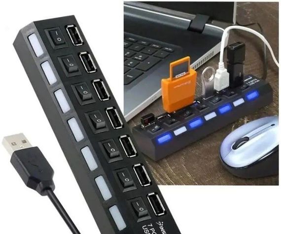 USB хаб Combi концентратор на 7 портів з підсвічуванням | Зображення 1