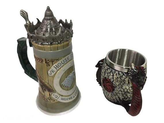 Подарунковий набір Кухоль Game Of Thrones House Stark Гра Престолів Дом Старків і Fire And Blood Targaryen 3D | Зображення 3