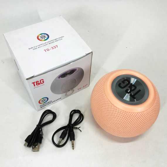 Бездротова потужна колонка TG337 з Bluetooth, RGB-підсвічуванням та радіо. Колір: рожевий | Зображення 8