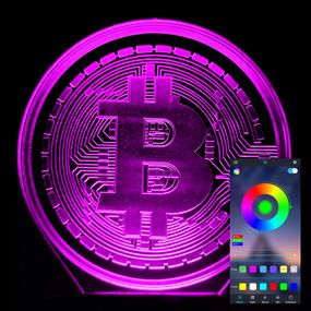 Акриловий світильник-нічник керування з телефона Біткоїн tty-n001128