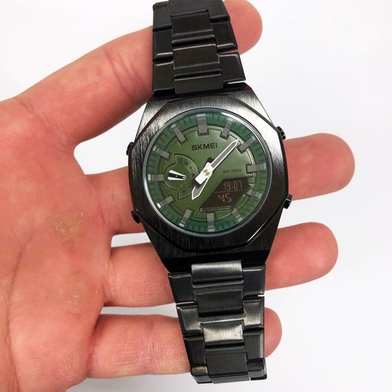 Якісні чоловічі годинники SKMEI 1816BKGNBK, Стильні статусні чоловічі наручні годинники стрілочні VW-36 | Зображення 2