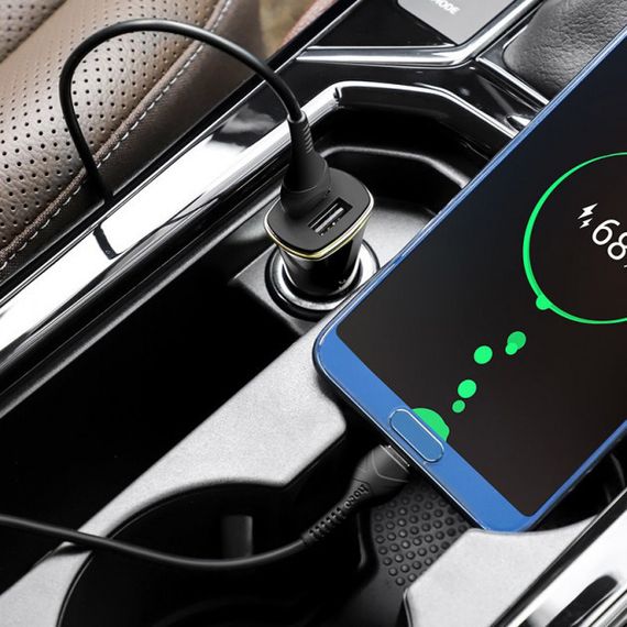 Автомобильное зарядное устройство Hoco Z31 Qualcomm 3.0 (2USB/3.4A) - Black | Зображення 3