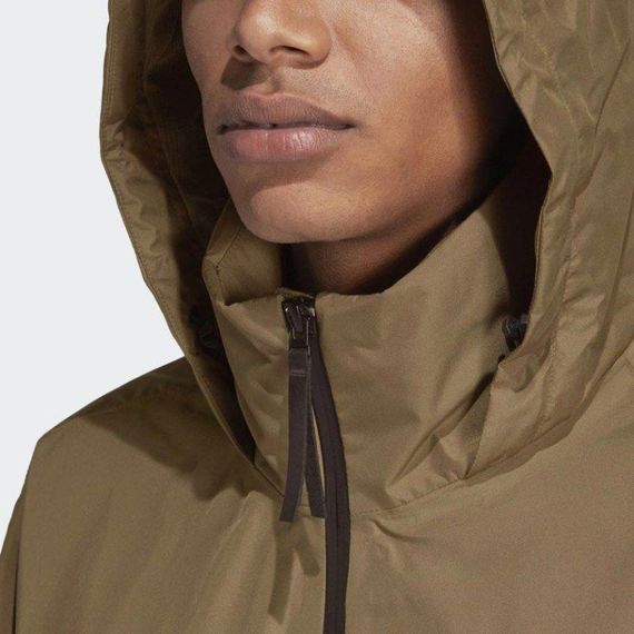 Ветровка спортивная мужская adidas Urban Clima Proof JKT DQ1616 (хаки, непромокаемая, дышит, логотип адидас) | Зображення 6