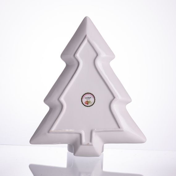 Сервірувальне новорічне блюдо для закусок з порцеляни Santa 29×24×2 (см) HP-SDHK-18 | Зображення 3