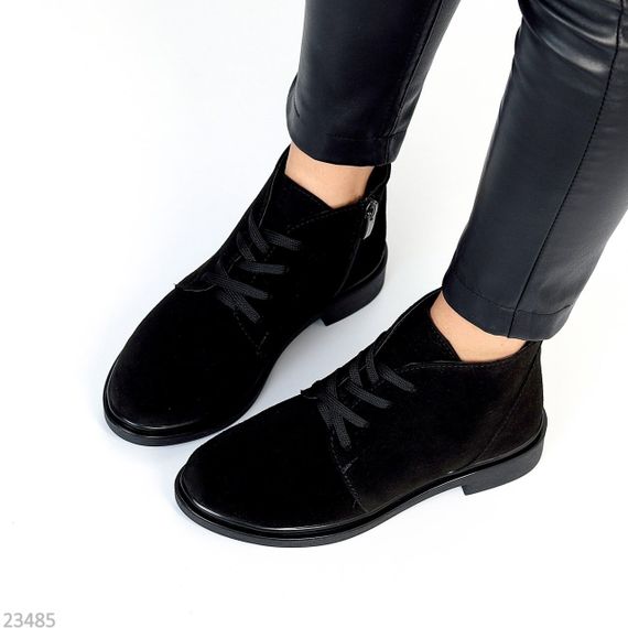 Класичні чорні черевики натуральна замша низький хід | Зображення 2