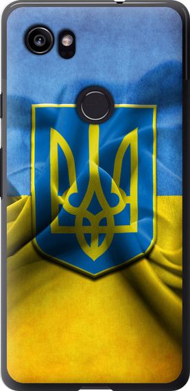 Чехол на Google PixeL 2 XL Флаг и герб Украины 1 "375u-1643-17620"