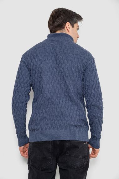 Светр чоловічий однотонний, колір джинс, 161R905 | Зображення 3