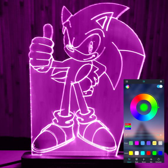 Акриловий світильник-нічник керування з телефона Сонік 2 tty-n000747