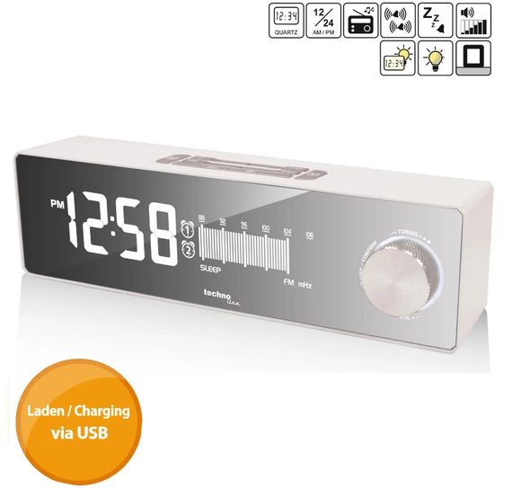 Годинник настільний з радіо Technoline WT483 White/Silver (WT483) (DAS302714) | Зображення 3