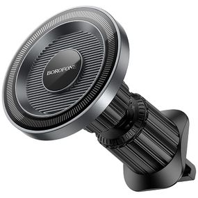 Автотримач Borofone BH122 Profit ring magnetic (air outlet) Black / Metal gray