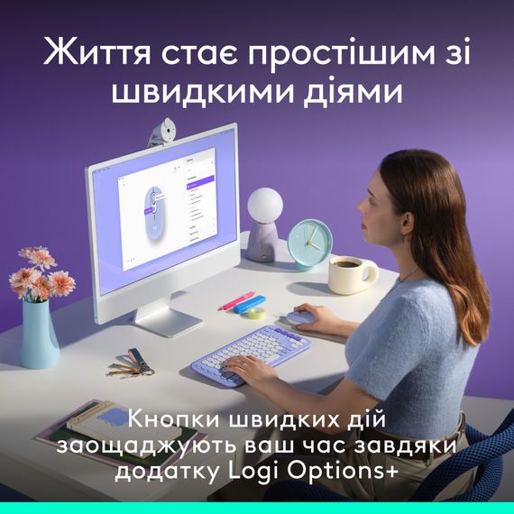 Мишка Logitech POP Mouse With Emoji Bluetooth Lilac (910-007414) | Зображення 3