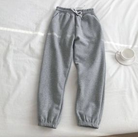 Женские теплые штаны джоггеры на флисе BF852 размер 48/50, цвет серый (меланж)