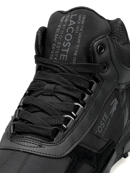 Зимові Чоловічі кросівки New Lacoste Elite Active High Fur All Black (топ якість) А4865 46 29.5 см | Зображення 8