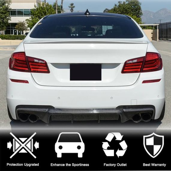 Дифузор заднього бампера Карбон V5 (M-Sport) для BMW 5 серія F-10/11/07 2010-2016 рр | Зображення 1