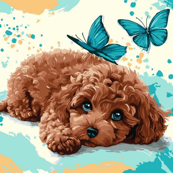 Картина по номерам "Милый пудель" ©art_selena_ua KHO6793, 40х40 см