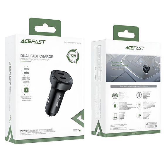 АЗП Acefast B2 PD36W+PD36W total 72W (2USB-C) Black | Зображення 3