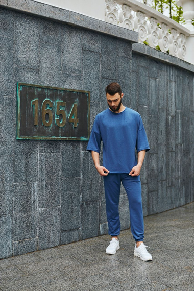 Комплект Марсель оверсайз синій S M