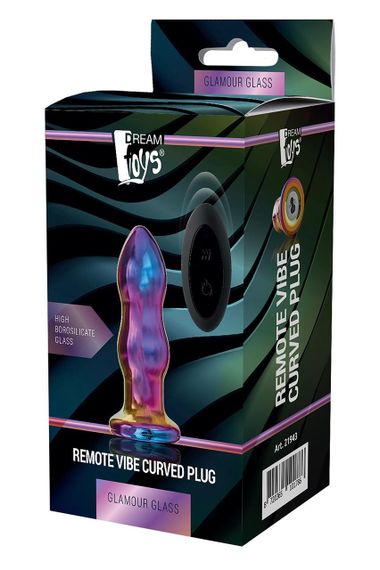 Анальна пробка із вібрацією дворівнева скляна Dream Toys GLAMOUR GLASS Sex Aura