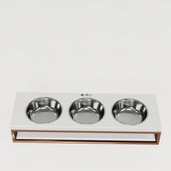 Миски на подставке для котов и маленьких собак Hollky Base Bar (3 × 0,45 л) Bar-54187-GLWH | Зображення 2