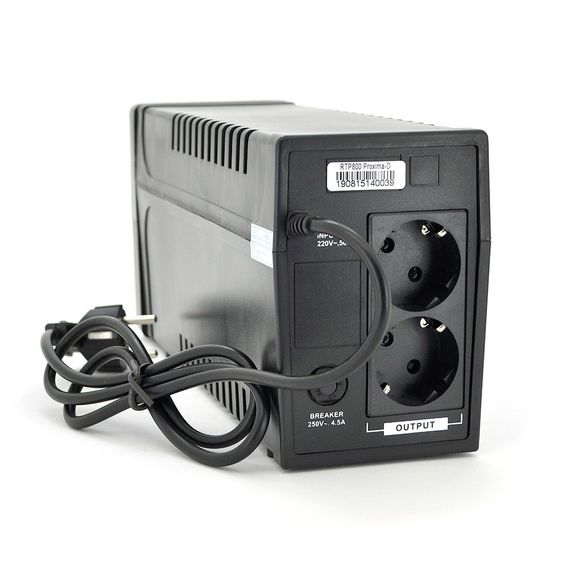 ДБЖ Ritar RTP800 (480W) Proxima-D, LCD, AVR, 3st, 2xSCHUKO socket, 1x12V9Ah, plastik Case. NEW! | Зображення 1