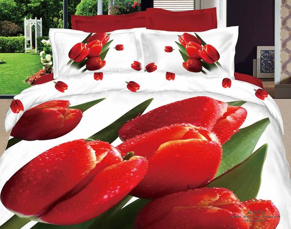 Постільна білизна Love You Сатин 3D Березень STP347 Полуторна