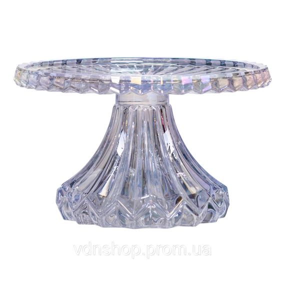 Тортівниця на ніжці Ø19 см скляна кругла підставка для торта, капкейків, тістечок HP-19-148S | Зображення 1