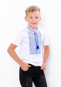 Вишиванка для хлопчика з коротким рукавом Носи своє 134 Білий (p-11938-132025)