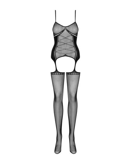 Бодістокінг Obsessive Bodystocking G314 S/M/L, імітація корсета та корсетної шнурівки | Зображення 4