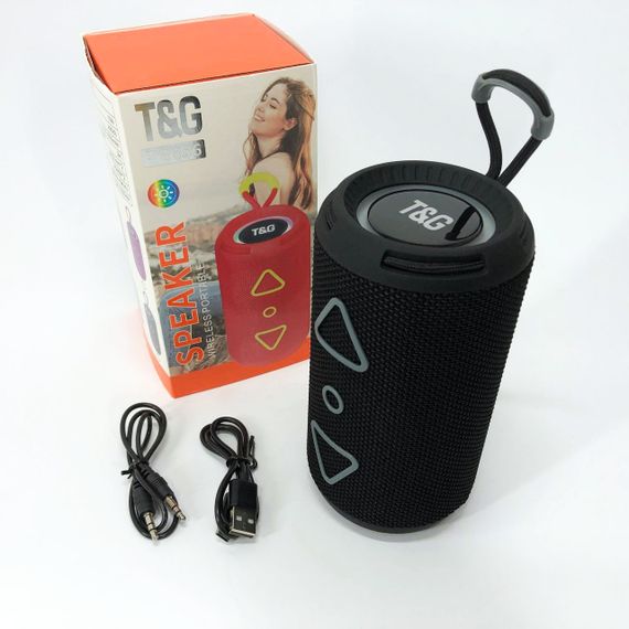 Bluetooth колонка портативная TG656 FM-радио, аккумуляторная колонка для музыки. Цвет: черный | Зображення 1