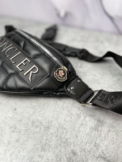 Бананка шкіряна Moncler чорна | Зображення 1