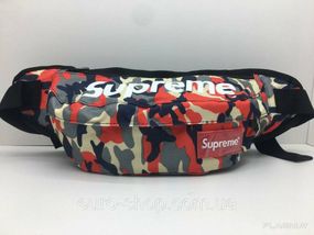 Поясная сумка Supreme Красный камуфляж сумка на пояс