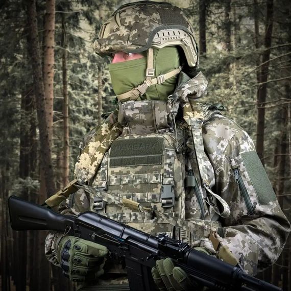 Ремінь для зброї  триточковий H&K карабіном та широким наплічником піксель | Зображення 1