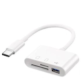 Адаптер Type C кардридер USB TF SD (белый)