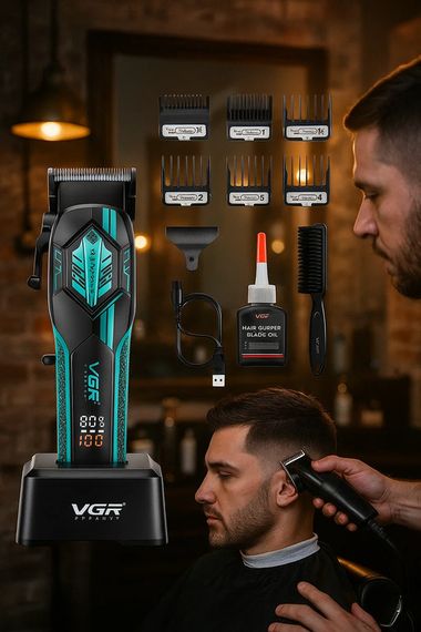 Машинка для стрижки бездротова до 3 годин VGR V-119 Green (46515-VGR-119 GREEN_1416) | Зображення 4
