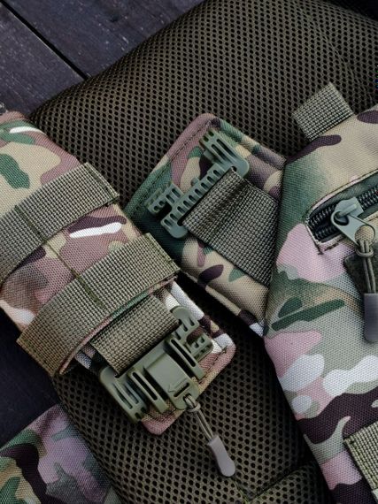 Плитоноска швидкого скидання з боковими карманами + тройний підсумок під магазини мультикам | Зображення 8